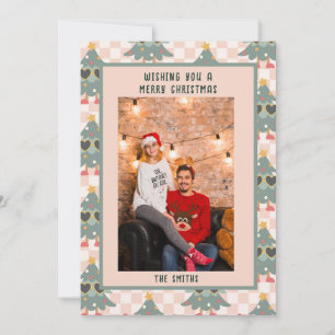 Hippie Christmas Portrait Foto Holiday Card Einladung