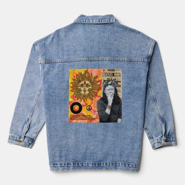 Hippie Denim Jacket - Boho Peace Festival Style (Verso)