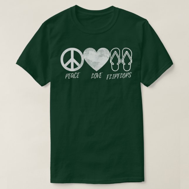 Hippie Design Peace Liebe Flip Flops Beach Vibes M T-Shirt (Design vorne)
