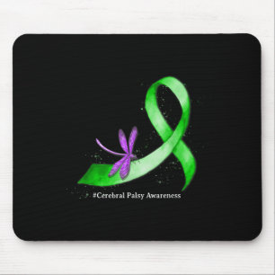 Hippie Dragonfly Green Ribbon Cerebral Palsy Mousepad