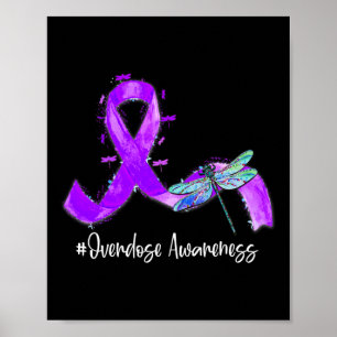 Hippie Dragonfly Lila Ribbon Überdosierung Bewusst Poster