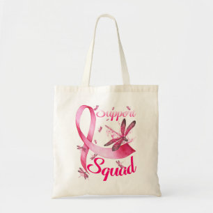 Hippie Dragonfly Pink Ribbon Brustkrebs Tragetasche