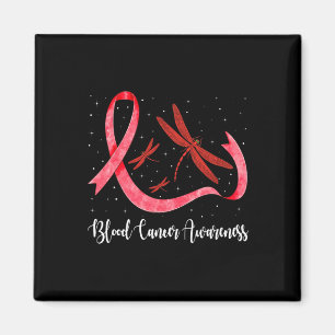 Hippie Draquelly Red Ribbon Blood Cancer Awareness Magnet