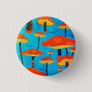 Hippie Dreamy Retro Vibe Verzaubernde Pilze Button