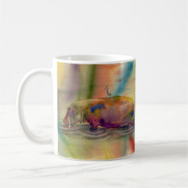 Hippie écervelée, tasse d'art d'aquarelle