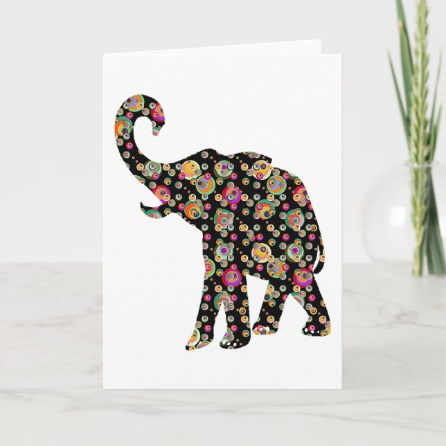Hippie Elephant Grußkarte Karte (Vorderseite)