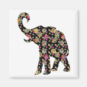 Hippie Elephant Magnet