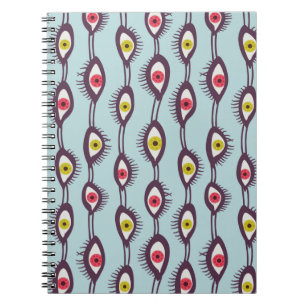 Hippie Eyes Pattern farbenfroh Psychedelic Notizblock