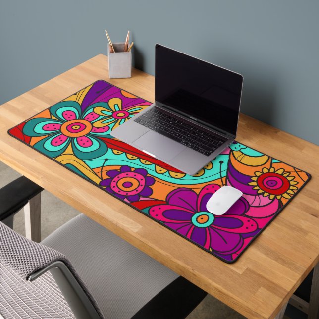 Hippie Floral Design Schreibtischunterlage (Büro 2)