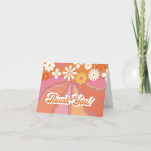Hippie Flower Power les années 70 60s Merci carte