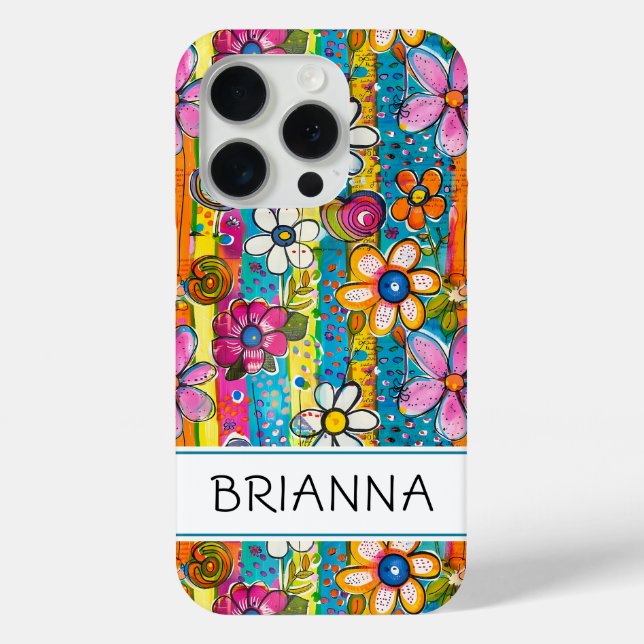 Hippie Flower Power Personalisiert Case-Mate iPhone Hülle (Rückseite)