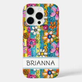 Hippie Flower Power Personalized iPhone 16 Pro Hülle