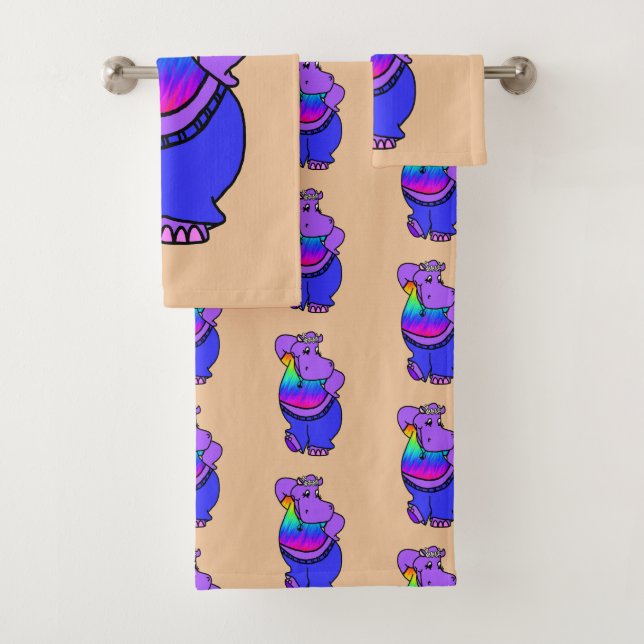 Hippie-Flusspferd Badhandtuch Set (Insitu)