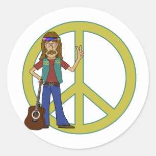 Hippie-Frieden Runder Aufkleber