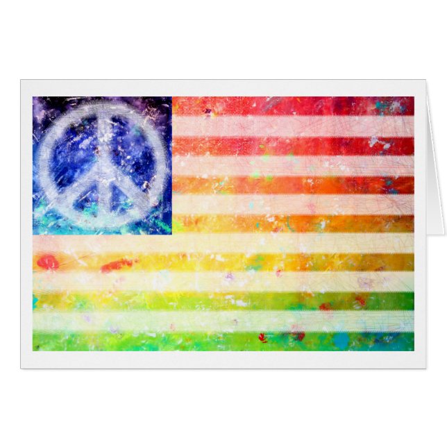 Hippie-Friedensfreak-Flagge (Vorderseite (Horizontal))
