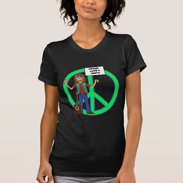 Hippie-FriedensLiebe und -einheit T-Shirt (Vorderseite)