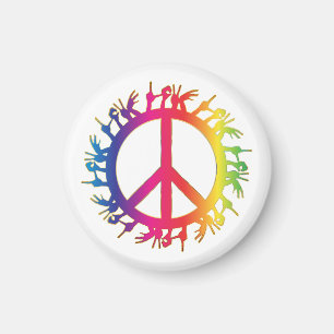Hippie-Friedenssymbol Sechziger 60er Jahre Schild Magnet