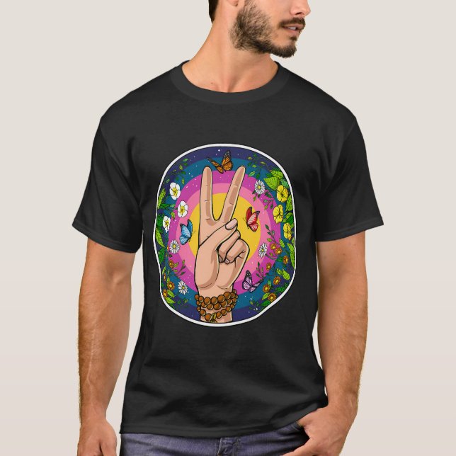 Hippie-Friedenszeichen T-Shirt (Vorderseite)