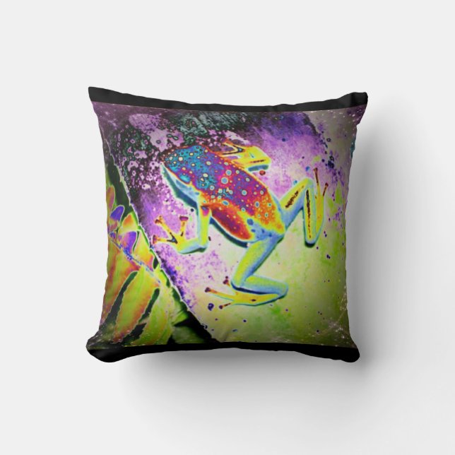 Hippie-Frosch Kissen (Vorderseite)