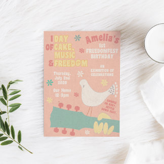 Hippie-Geburtstags-Baby-Musik-Festival-Einladung Einladung