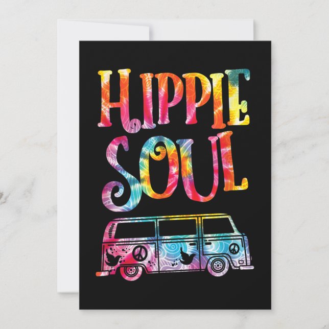 Hippie Gefärbte Krawatte Van Hippie Soul Einladung (Vorderseite)