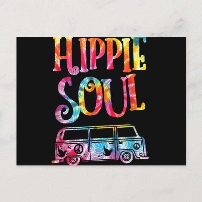 Hippie Gefärbte Krawatte Van Hippie Soul Postkarte (Vorderseite)