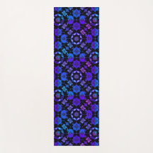 Hippie Gemustert Retro Bohemisch Blue Lila Black