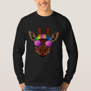Hippie Giraffe Liebe Peace Sign 70er Hippie Animal T-Shirt