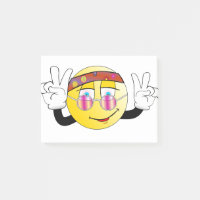 Hippie-glückliches Gesicht mit Friedenszeichen