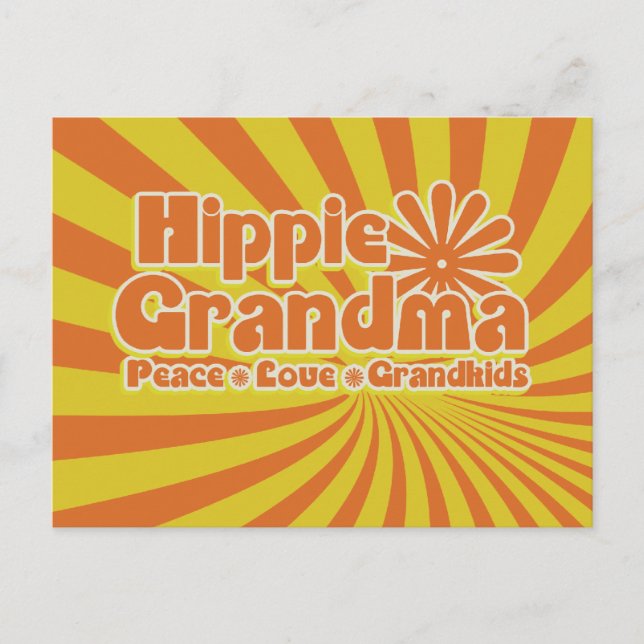 Hippie Grandma Postkarte (Vorderseite)