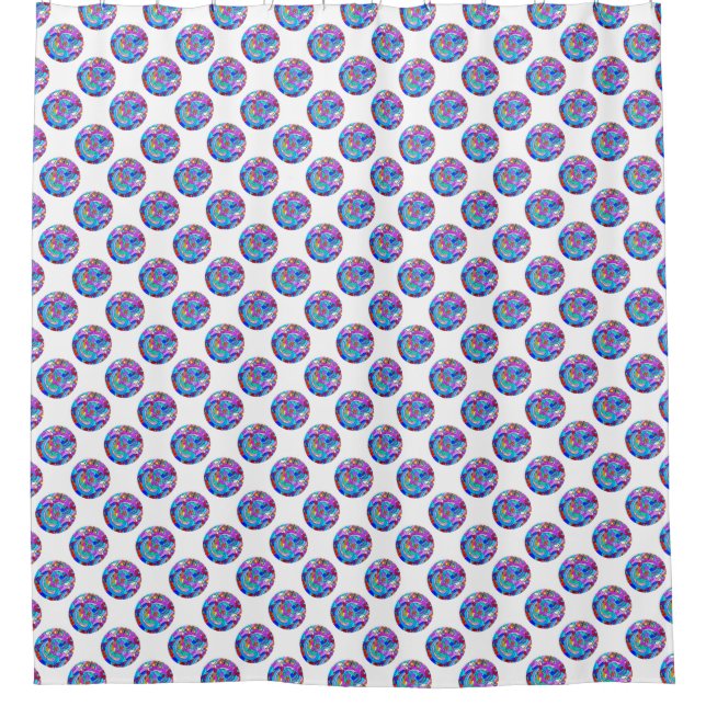 Hippie Groovy Liebe Circles Duschvorhang (Vorderseite)