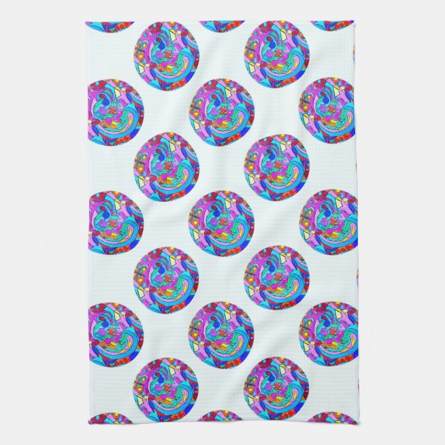 Hippie Groovy Liebe Circles Handtuch (Vertikal)
