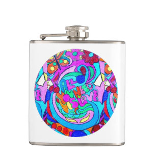 Hippie Groovy Liebe Flachmann