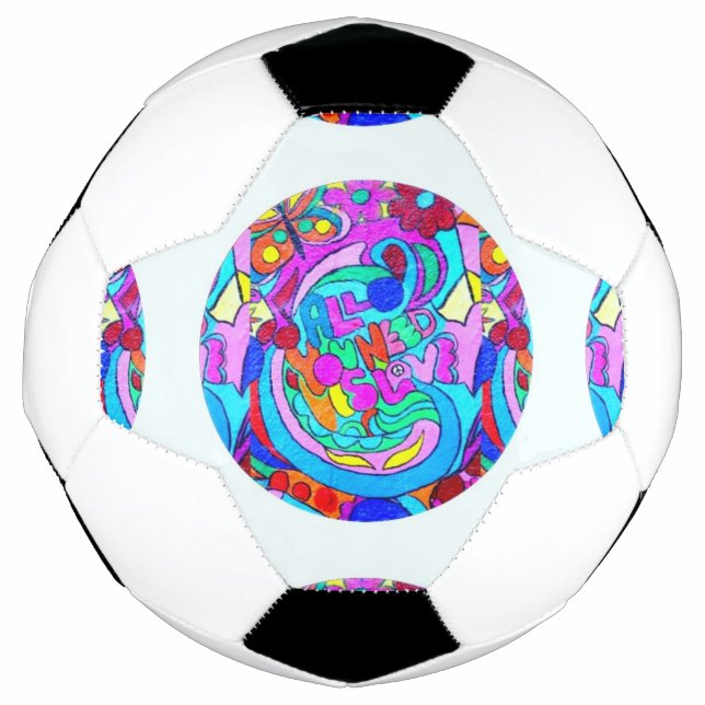 Hippie Groovy Liebe Fußball (Vorderseite)