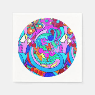 Hippie-Groovy-Liebe Serviette