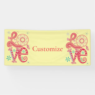 Hippie Groovy Liebe Sign Thunder_Cove Banner