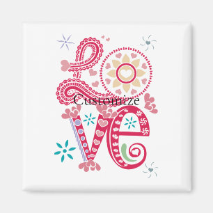 Hippie Groovy Liebe Sign Thunder_Cove Magnet