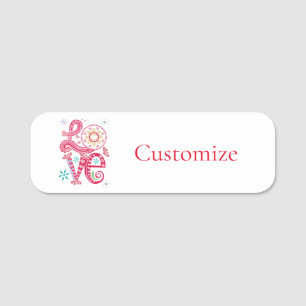 Hippie Groovy Liebe Sign Thunder_Cove Namensschild