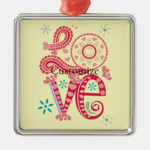 Hippie Groovy Liebe Sign Thunder_Cove Ornament Aus Metall