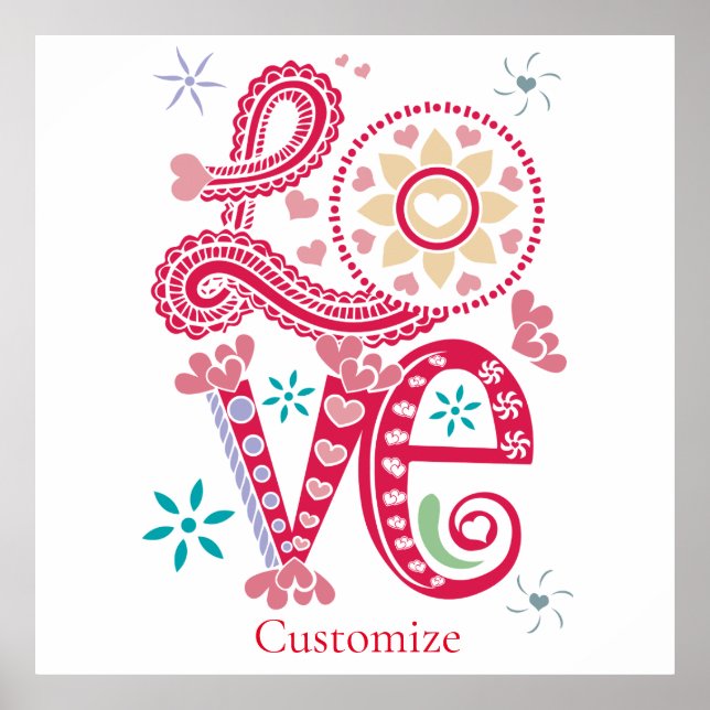 Hippie Groovy Liebe Sign Thunder_Cove Poster (Vorne)