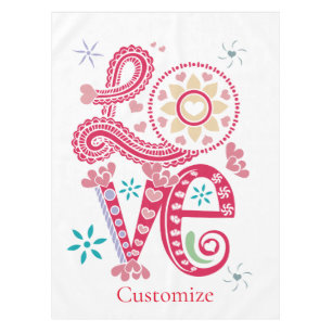 Hippie Groovy Liebe Sign Thunder_Cove Tischdecke