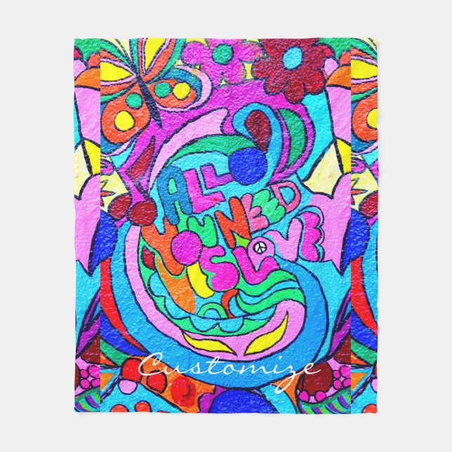 Hippie Groovy Liebe Thunder_Cove Fleecedecke (Vorderseite)