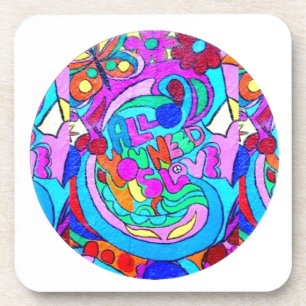 Hippie Groovy Liebeskreis Getränkeuntersetzer