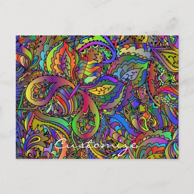 Hippie Groovy Psychedelic Design Thunder_Cove Postkarte (Vorderseite)