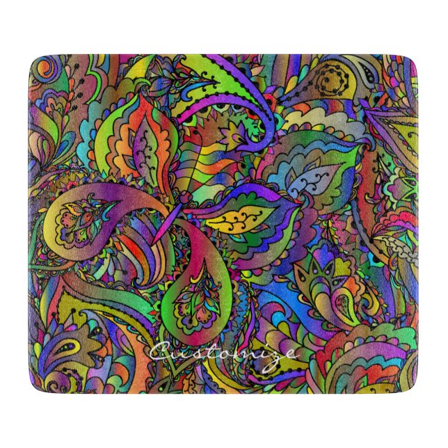 Hippie Groovy Psychedelic Design Thunder_Cove Schneidebrett (Vorderseite)