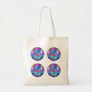 Hippie Groovy Retro Liebe Kreise Tragetasche