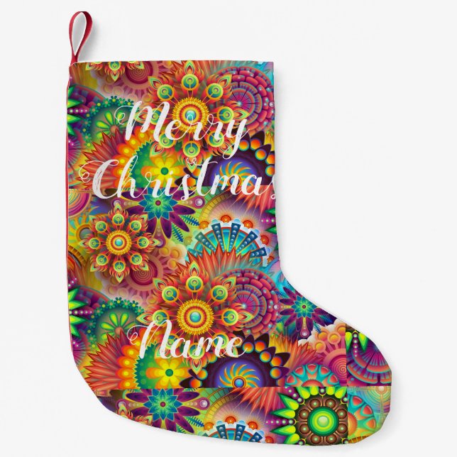 Hippie Groovy Techno Psychedelic Thunder_Cove Kleiner Weihnachtsstrumpf (Vorderseite)