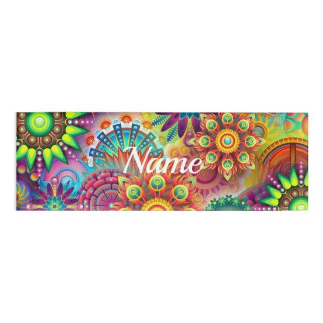 Hippie Groovy Techno Psychedelic Thunder_Cove Namenschild (Vorderseite)