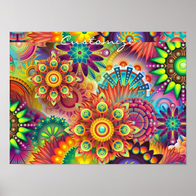 Hippie Groovy Techno Psychedelic Thunder_Cove Poster (Vorne)