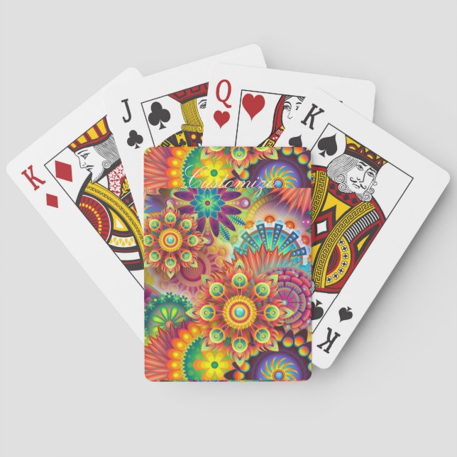 Hippie Groovy Techno Psychedelic Thunder_Cove Spielkarten (Rückseite)